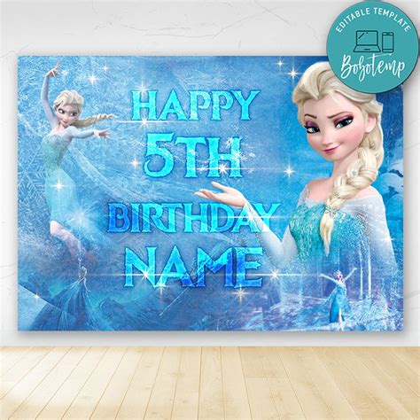 Frozen 2 Birthday Party Banner Backdrop Printable Diy Createpartylabels