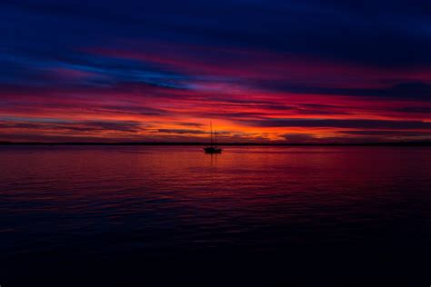 Free Images Sea Water Ocean Horizon Cloud Sunrise Sunset Boat