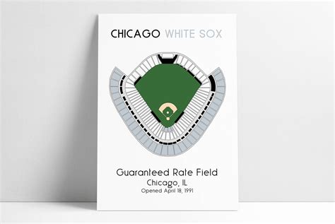 Chicago White Sox Mlb Stadium Map Ballpark Map Baseball Etsy In 2022