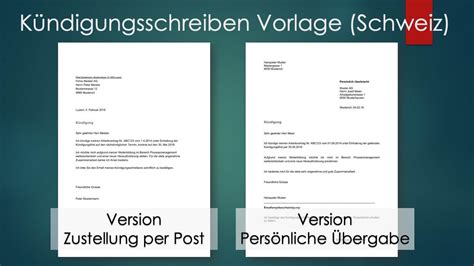 Mit unserer kündigungsvorlage erstellen sie ein korrektes kündigungsschreiben. Kündigungsschreiben Vorlage - Arbeitsvertrag Schweiz ...