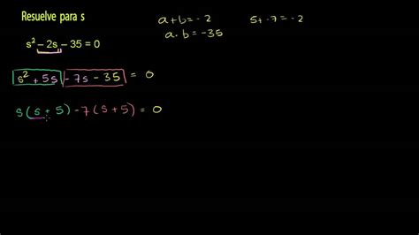 Ejemplo 1 Resolviendo Una Ecuación Cuadrática Por Factorización Youtube