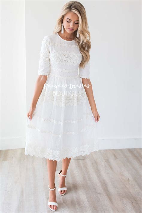 The Marcela Casual White Dress Modest Dresses White Dress With Sleeves