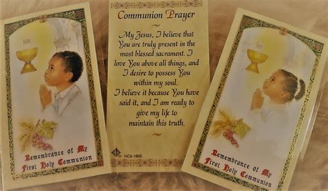 Remembrance Of My First Holy Communion Communion Prayer Card