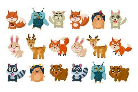 Forest Animals Vector Illustration Web Elements On Creative Market