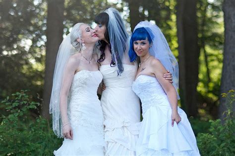 here come the brides the world s first married lesbian threesome celebrate their love daily star