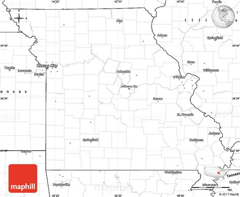 Blank Simple Map Of Missouri