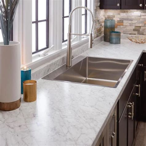 Whether you plan to paint formica counters or cabinets, protect the surrounding areas—floors, namely, but also lower cabinets if painting countertops or countertops if if painting a formica countertop, tape off the sink, the backsplash, walls that edge the counter, and the lower cabinets. VT Dimensions Formica 8-ft Carrara Bianco Straight ...