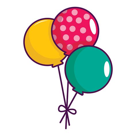 Three Colorful Balloons Icon Cartoon Style 15070912 Vector Art At Vecteezy