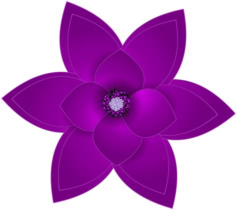 Purple Flower Clip Art Purple Deco Flower Transparent
