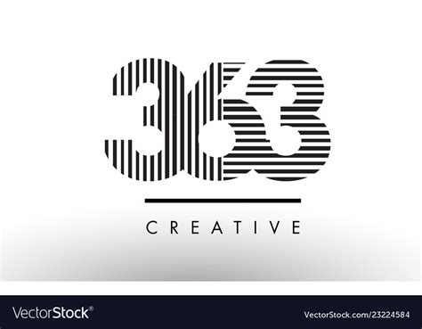 363 Black And White Lines Number Logo Design Vector Image