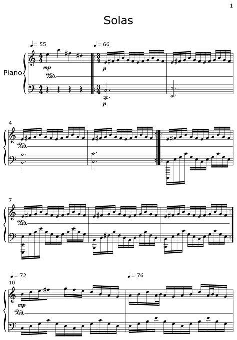 Solas Sheet Music For Piano