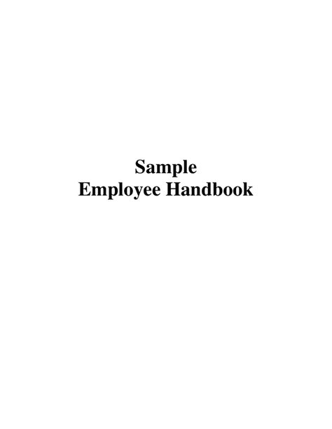 Sample Employee Handbook In Word And Pdf Formats