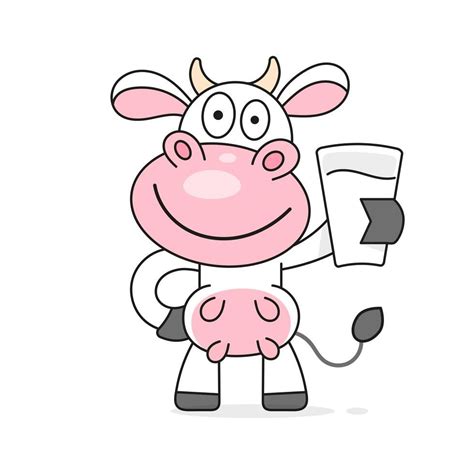 Vaca Con Un Vaso De Leche Vector Ilustraci N De Vaca Vaca Vacas