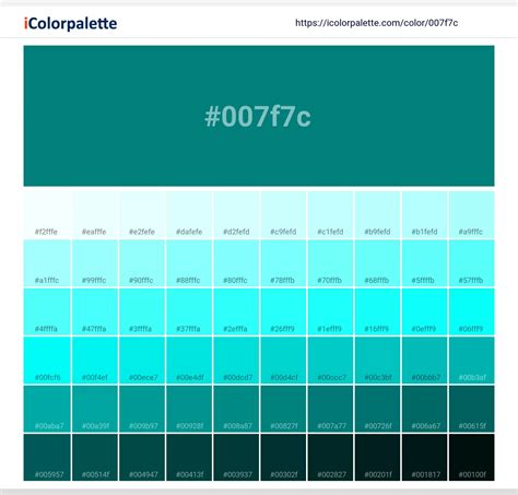 Pantone 17 5024 Tcx Teal Blue Color Hex Color Code 007f7c