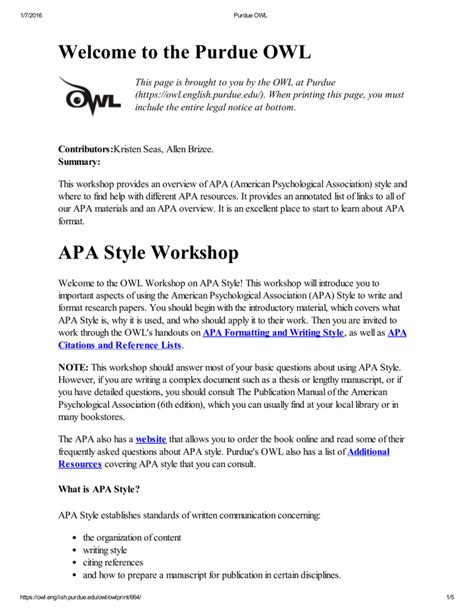 Owl Purdue Apa 7 In Text Citations