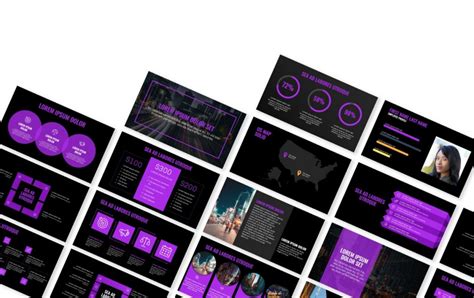 Oslo Professional Dark Purple Free Powerpoint Template Slides Gallery