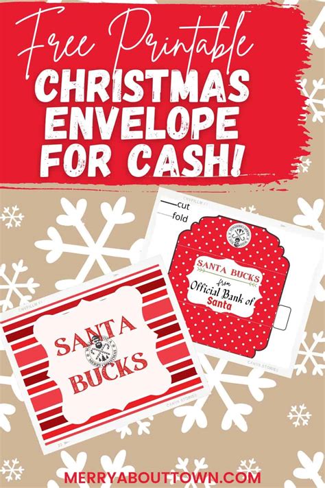 Printable Money Envelope Template Christmas