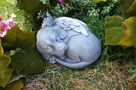 Dog Angel Statue Beautiful Pet Memorial Garden Sculpture Etsy