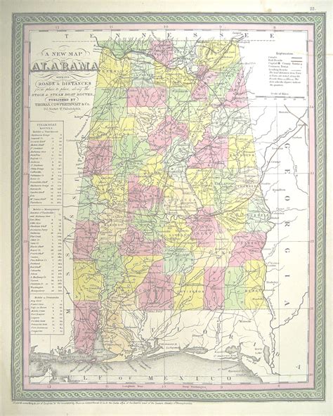 1850 Alabama County Map