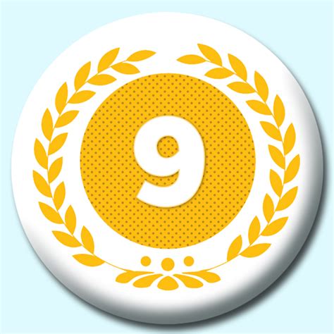 25mm Wreath Number 9 Button Badge