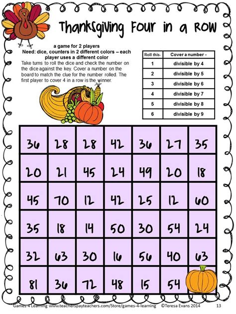 It is not random at first, but students practice the. NO PREP Thanksgiving Math Games for Third Grade with ...