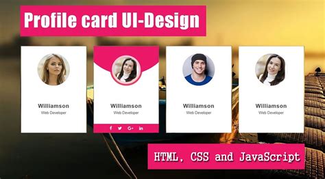 How To Create A User Profile Card Using Html Css And Javascript