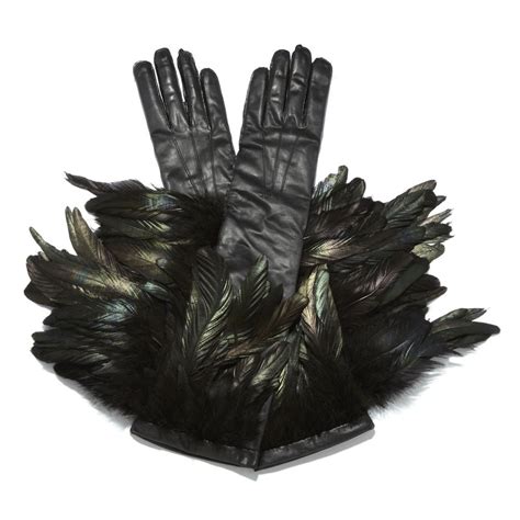 Vernon Feather Gloves Anndemeulemeester Feathers Fashion Black