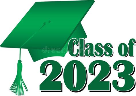 Green Class Of 2023 Graduation Cap Stock Illustration Illustration Of