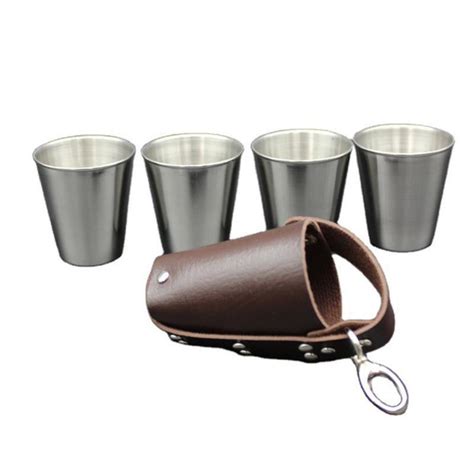 Pcs Set Ml Portable Beer Cup Set Mini Stainless Steel Shot Cup