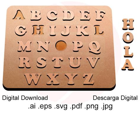 Laser Cut Wooden Alphabet Puzzle Laser Cut Illustrator File Etsy