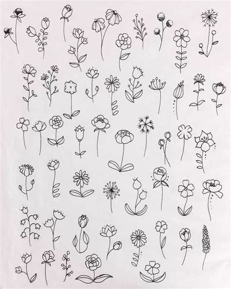 30 Easy Flower Drawing Ideas Flower Doodles Flower Art Drawing