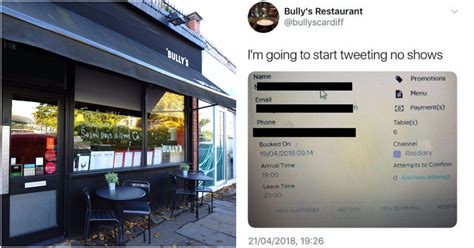 restaurant called bully s names and shames people who fail to show up metro news