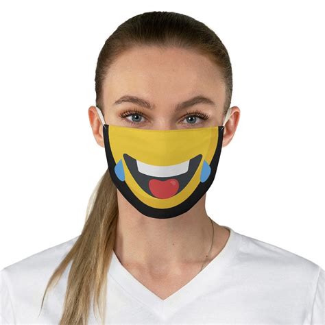 Laughing Face Emoji Mask Face Mask Happy Face Etsy