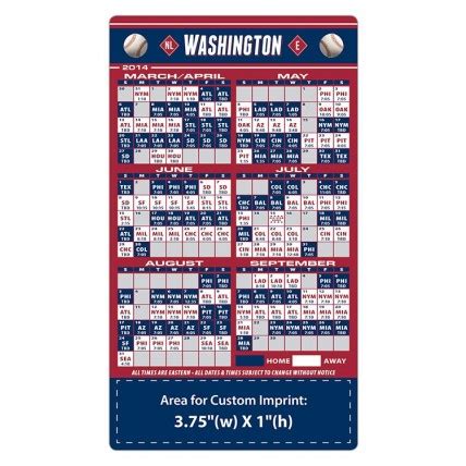 Blackouts all local and national blackout restrictions still apply. Washington Nationals Baseball Team Schedule Magnets 4" x 7 ...