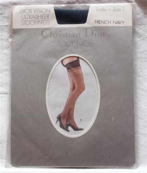 Vintage Christian Dior Ultrasheer Nylon Stockings Petite Size French
