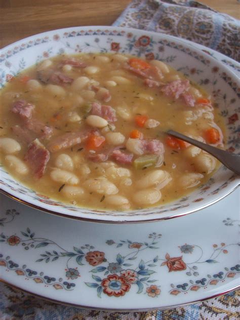 This classic soup has white beans, vegetables, and chunks of ham. Pin on things ive made