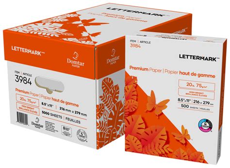 Lettermark Premium Copy Paper 8 12 X 11 Inches White 20 Lb 5000 Sheets