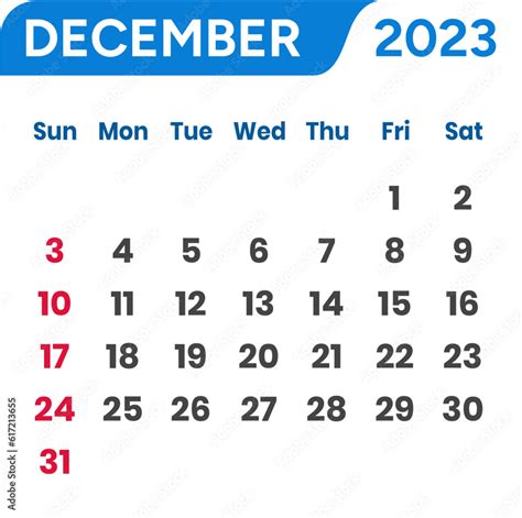 December 2024 Calendar Monthly 2024 Calendar Stock Vector Adobe Stock