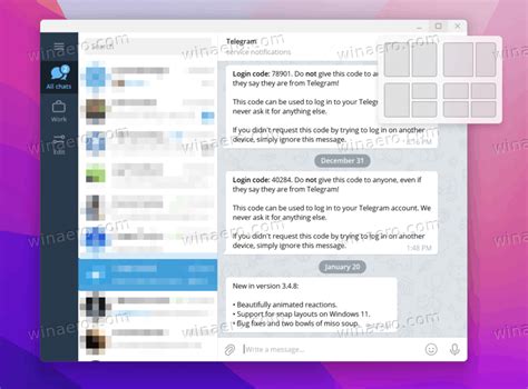 Telegram Now Supports Snap Layouts In Windows 11 Telegram Messenger