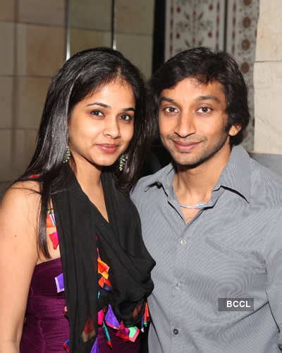 Narain Karthikeyan With Wife During The Launch Of Ad Architectural Digest At Hotel Aman In Delhi