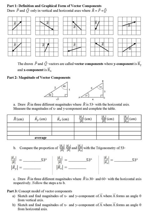 Vector Components Worksheet Vectorworksheet Vector Components And