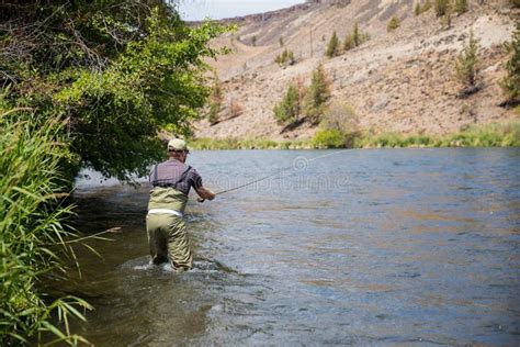 Lower Deschutes River Oregon Fly Fishing Trip In May Stock Image