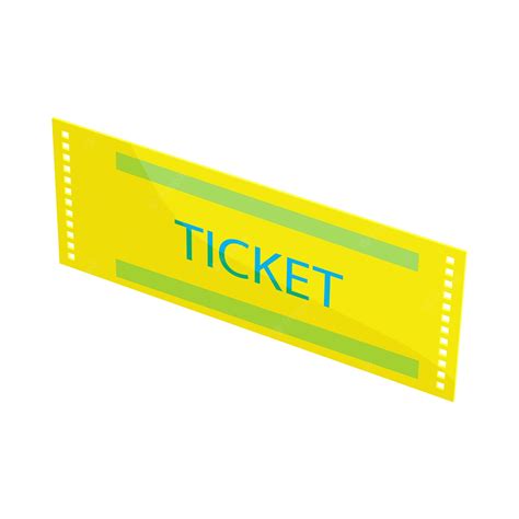 Premium Vector Yellow Ticket Icon In Cartoon Style On A White Background