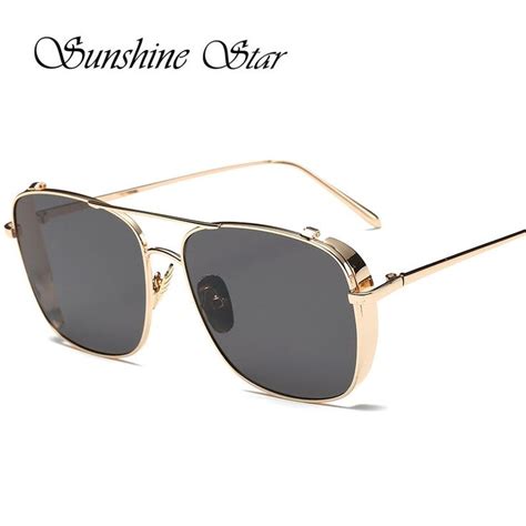 pop age luxury brand designer alloy fashion square sunglasses women men mirror gradient sun glas