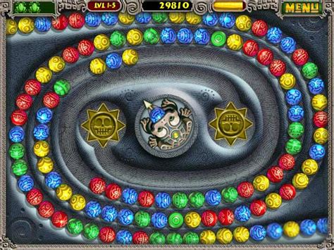 El principal objetivo de cada juego de zuma es crear cuerdas del mismo color o, de al menos tres colores, para lanzarlas a una larga cadena. Zuma Deluxe Download (2003 Puzzle Game)