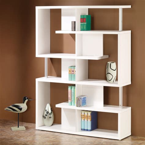 Coaster Bookcases Modern White Finish Bookcase A1 Furniture