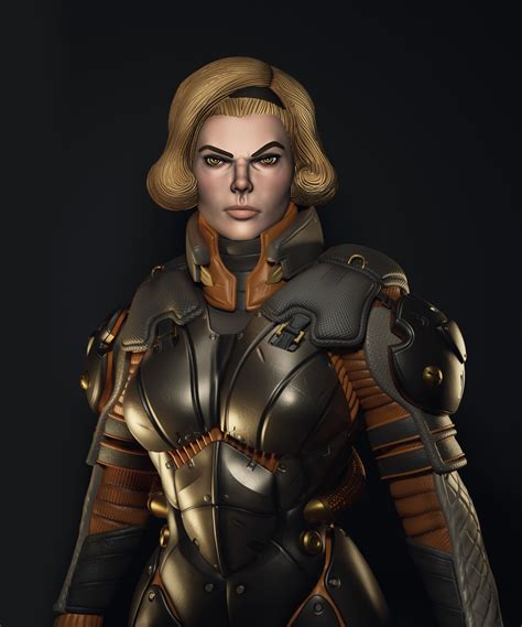 artstation sci fi armor girl