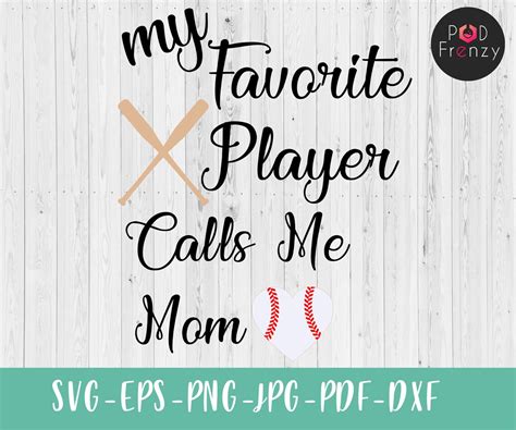 My Favorite Player Calls Me Mom Svg Silhouette Cutting File Etsy