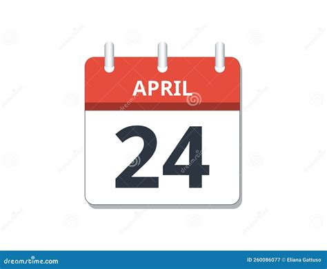 April 24th Calendar Icon Vector Concept Of Schedule Business And