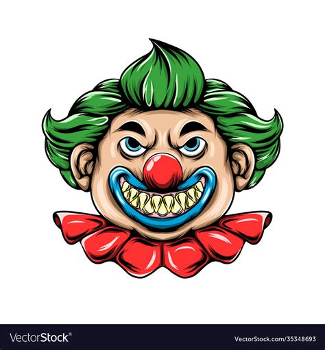 Scary Clown With Sharp Teeth And Ball Royalty Free Vector